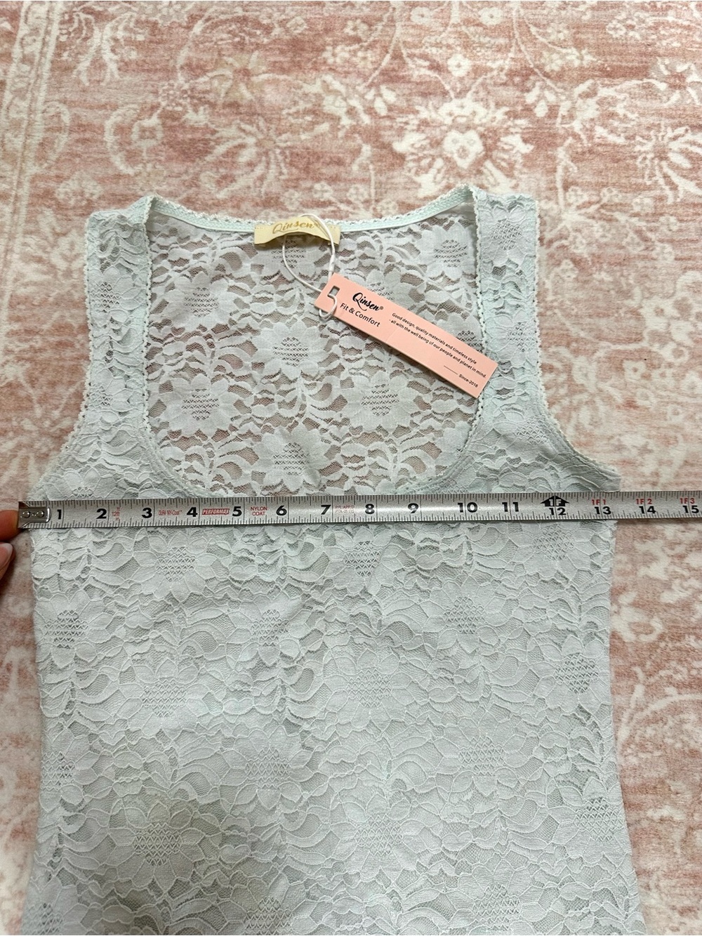 NWT 🩵 Y2K Baby Blue Lace Square-Neck Tank Top - Picture 7 of 8